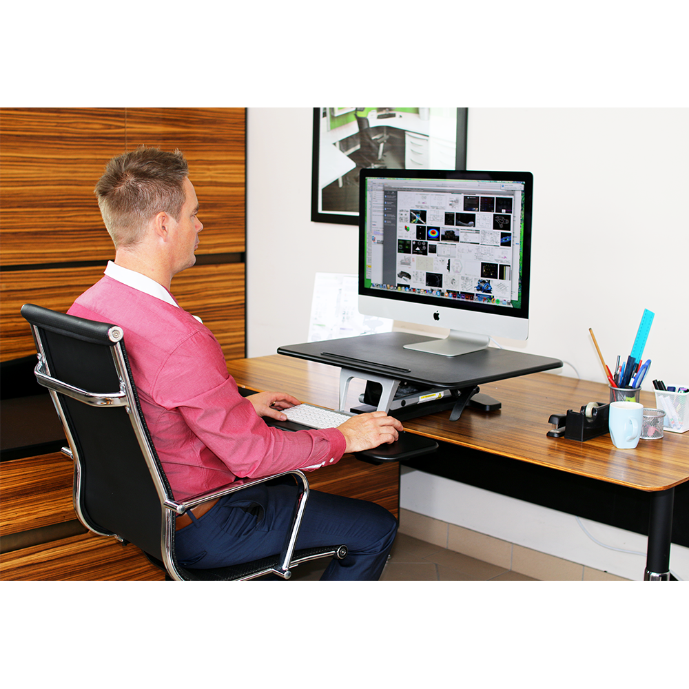 Arise Compulator Height Adjustable Standing Desk Converter Riser + Ant ...