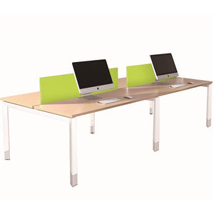 Oblique Height Adjustable 4 Person Back to Back Office Working Desk - Buy Online Now At Active Offices