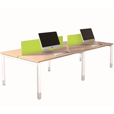 Image of Oblique Height Adjustable 4 Person Back to Back Office Working Desk - Buy Online Now At Active Offices