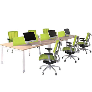 Oblique Height Adjustable 6 Person Back to Back Office Working Desk - Buy Online Now At Active Offices