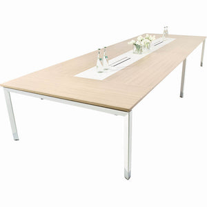Oblique Soft Maple Height Adjustable 8-10 Person Boardroom Table - Buy Online Now At Active Offices