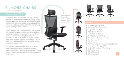 Image of Filmore Mesh High Back Ergonomic Office Desk Chair