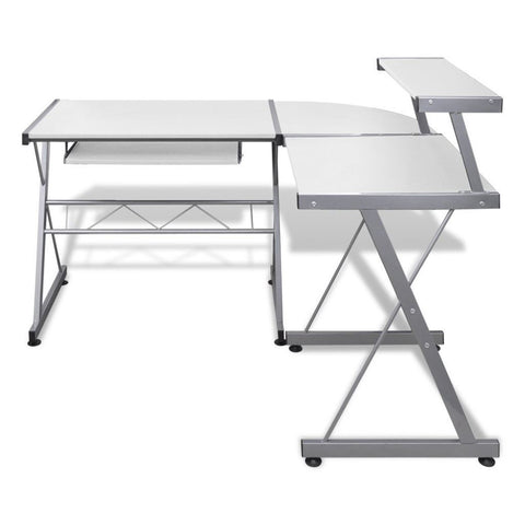 Image of Corner L Shape Metal Pull Out Table Office Study Desk - Buy Online Now At Active Offices