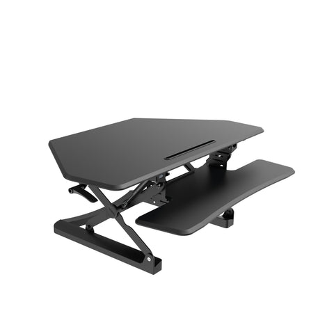 Image of Arise Corner Height Adjustable Standing Desk Converter Riser + Anti Fatigue Mat - Buy Online Now At Active Offices
