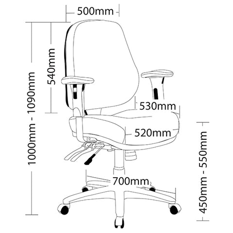 Image of Ergonomic Rover Heavy Duty Multi Shifting Office Chair 140kg Weight Limit - Buy Online Now At Active Offices
