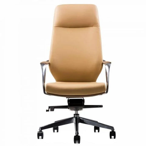 Image of Beige PU Leather High Back Executive Office Chair