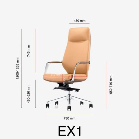Image of Beige PU Leather High Back Executive Office Chair
