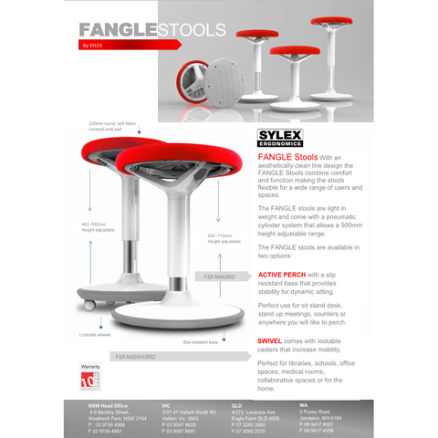 Image of Fangle Perch Height Adjustable Active Stool - Buy Online Now At Active Offices