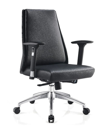 Image of McKinley Ergonomic Executive Mid Back PU Leather Chair Office Boardroom